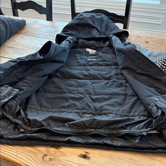 Volcom Kids Black and White Patterned Puffer Jacket - Picture 3 of 6